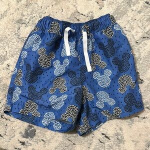 Hannah Anderson Blue Kids Shorts with Mickey Mouse Pattern